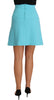 Light Blue Crystal Wool A-line Pleated Skirt