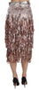 Sequin Embellished Fringe Midi Pencil Skirt