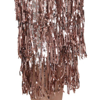 Sequin Embellished Fringe Midi Pencil Skirt