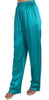 Aqua Blue Silk Stretch Trousers Pyjama Pants