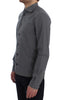 Gray Cotton Formal Dress Button Shirt