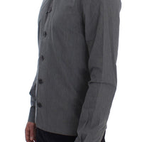 Gray Cotton Formal Dress Button Shirt