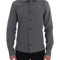 Gray Cotton Formal Dress Button Shirt