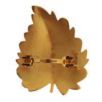 Gold Plated Brass Leaf Brooch