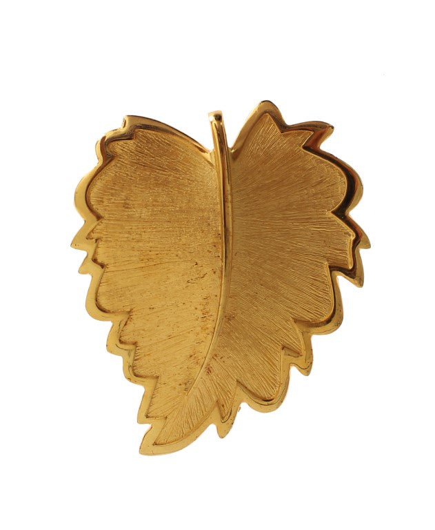 Gold Plated Brass Leaf Brooch