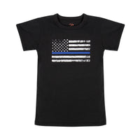 Kids Thin Blue Line US Flag T-Shirt