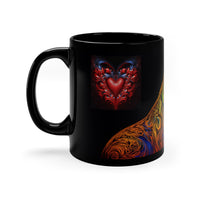 German Shepherd in Baroque Neon on an 11oz Black Mug