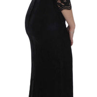 Black Floral Lace Long Ball Maxi Dress