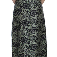 Green Floral Lace Silk Corset Maxi Dress