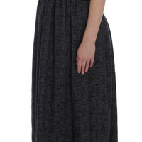 Black Gray Sheath Gown Full Length Dress