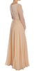 Beige Silk Ball Gown Full Length Dress