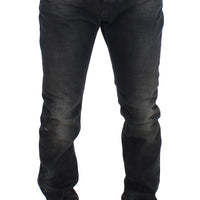 Gray Wash Slim Fit Cotton Denim Jeans