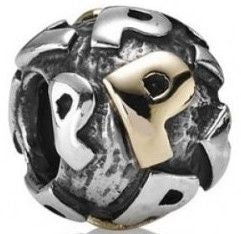 Pandora 790298 Two Tone Initial Bead Charm