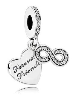 Pandora 791948CZ Forever Friends Silver Dangle Charm