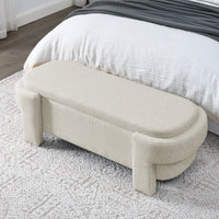 Upholstered Bench with Large Storage Space 51.5''x20.5''x 17'' Beige