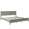 Modern Gray Solid Wood King Platform Bed