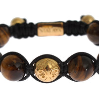 CZ Brown Tigers Eye 925 Silver Bracelet