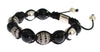 Clear CZ Black Agate 925 Silver Bracelet