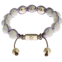 Purple CZ Howlite 925 Silver Bracelet