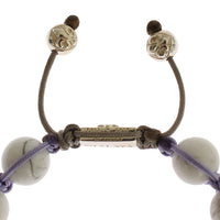 Purple CZ Howlite 925 Silver Bracelet