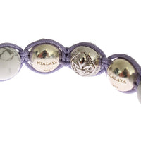 Purple CZ Howlite 925 Silver Bracelet
