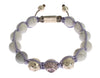 Purple CZ Howlite 925 Silver Bracelet