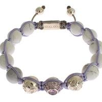 Purple CZ Howlite 925 Silver Bracelet