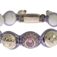 Purple CZ Howlite 925 Silver Bracelet