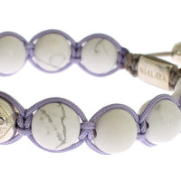 Purple CZ Howlite 925 Silver Bracelet