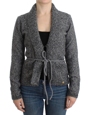 Gray wool knitted cardigan