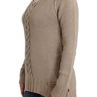 Beige knitted wool sweater