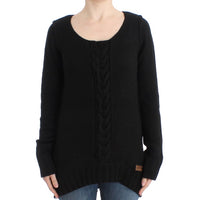 Black knitted wool sweater