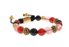 CZ Carnelian Agate 14K Gold 925 Bracelet