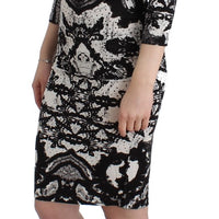 Black Printed Sheath Dress