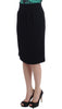 Black wool pencil skirt