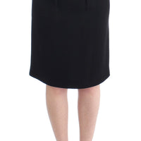 Black wool pencil skirt