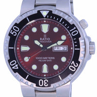 Ratio Freediver Red Dial Stainless Steel Quartz 1050ha93-02v-red 1000m Men's Watch