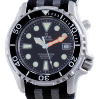 Ratio Free Diver Helium Safe Nylon Automatic Diver's 1066ke20-33va-blk-var-nato1 1000m Men's Watch