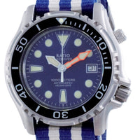 Ratio Free Diver Helium Safe Nylon Automatic Diver's 1066ke20-33va-blu-var-nato2 1000m Men's Watch