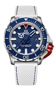 M2z Diver 200 Sapphire Glass White Strap Blue Dial Automatic Diver's 200-007b 200m Men's Watch