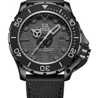 M2z Diver 200 Sapphire Glass Black Strap Black Dial Automatic Diver's 200-009 200m Men's Watch