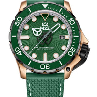 M2z Diver 200 Sapphire Glass Green Strap Green Dial Automatic Diver's 200-010 200m Men's Watch