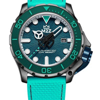 M2z Diver 200 Sapphire Glass Grey Green Strap Green Dial Automatic Diver's 200-011 200m Men's Watch