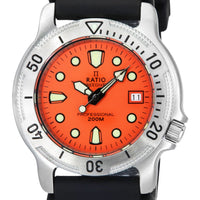 Ratio Freediver Professional Sapphire Orange Dial Quartz 22ad202-org 200m Men's Watch