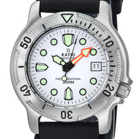 Ratio Freediver Professional Sapphire White Dial Quartz 22ad202-wht 200m Men's Watch