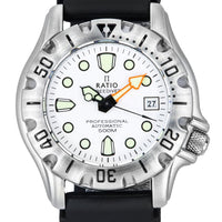 Ratio Freediver Professional 500m Sapphire White Dial Automatic 32bj202a-wht Men's Watch