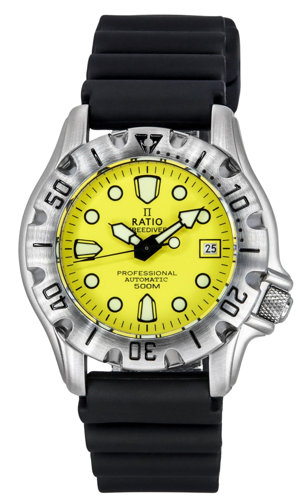 Ratio Freediver Professional 500m Sapphire Yellow Dial Automatic 32bj202a-ylw Men's Watch