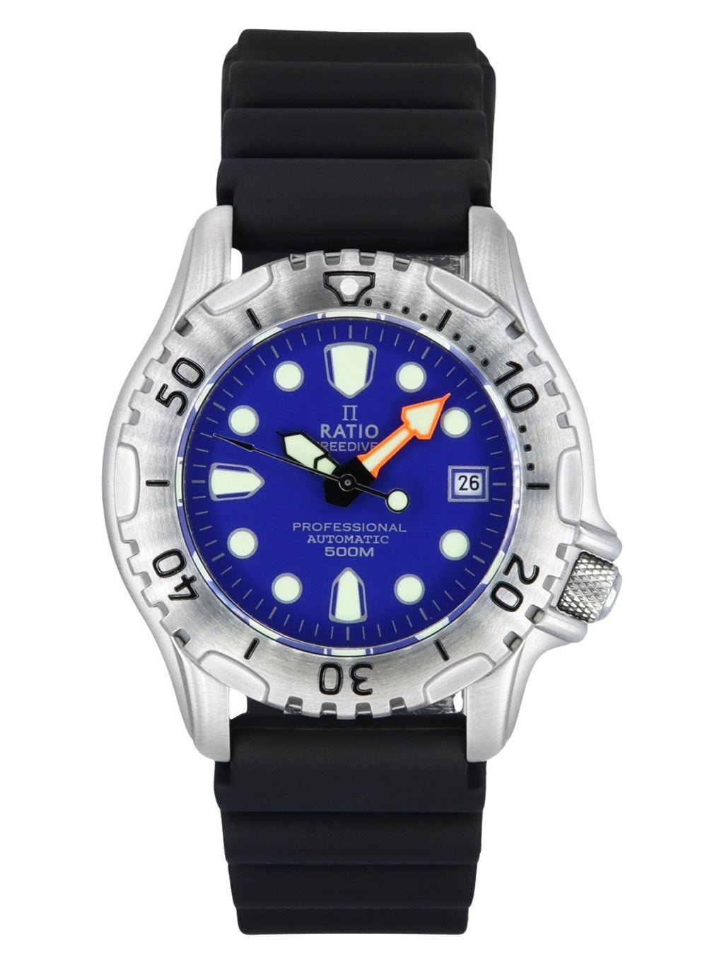 Ratio Freediver Professional 500m Sapphire Blue Dial Automatic 32gs202a-blu Men's Watch