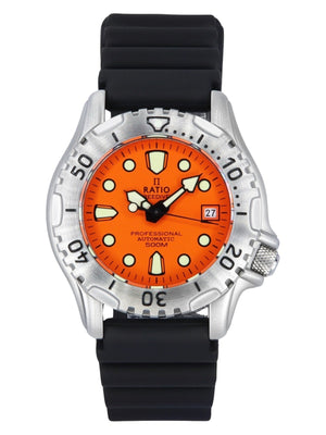 Ratio Freediver Professional 500m Sapphire Orange Dial Automatic 32gs202a-org Men's Watch