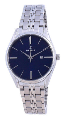 Westar Blue Dial Stainless Steel Quartz 40210 Stn 104 Women's Watch